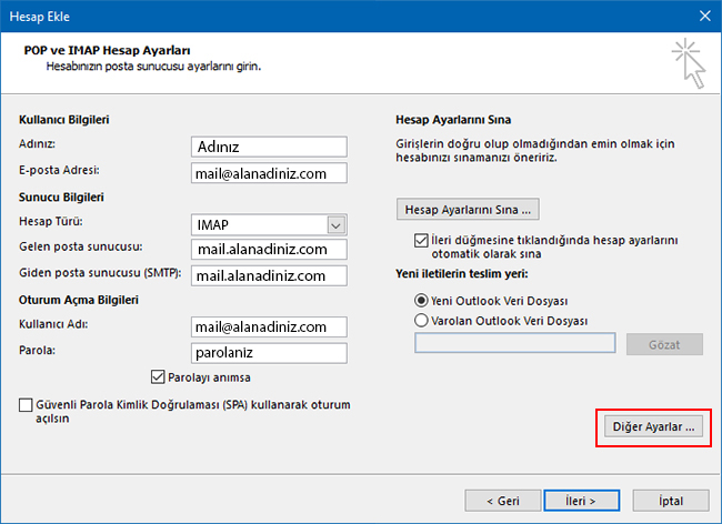 Outlook IMAP Mail Setup